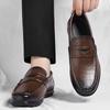 Fashion Male Moccasins Pointed Toe Loafers Stylish Men's Casual Leather Shoes Handmade Business Shoes Comfortable Man Walking Footwear