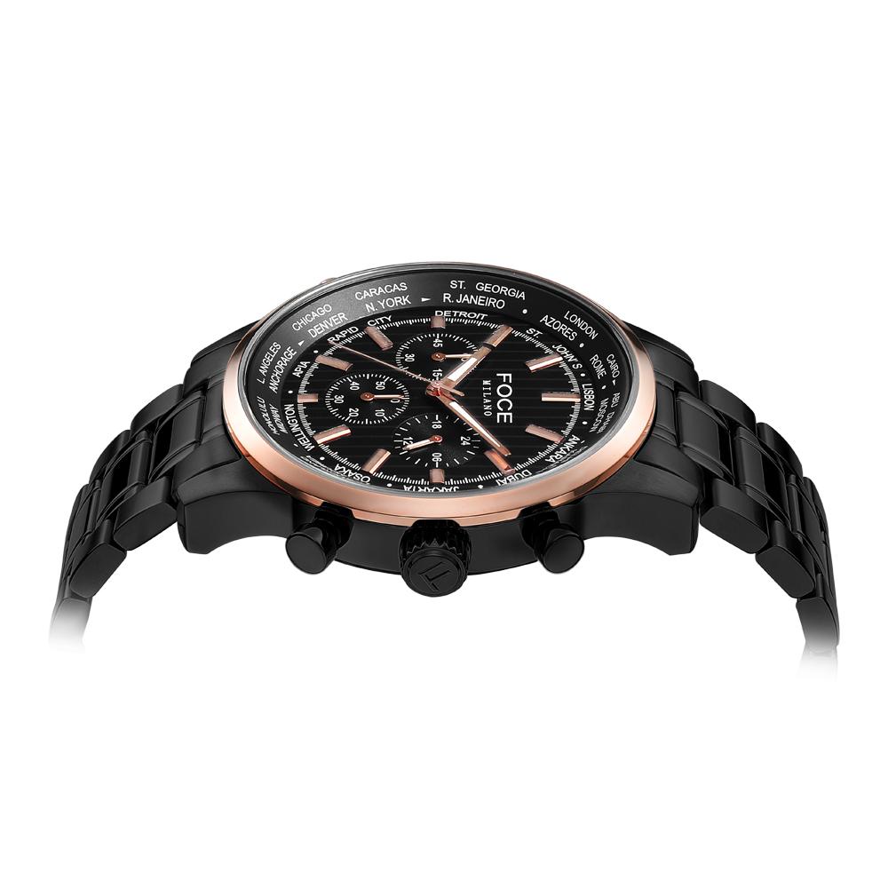 Poche 46Mm Men'S Multifunction Metal Watch Fm8307Bkg