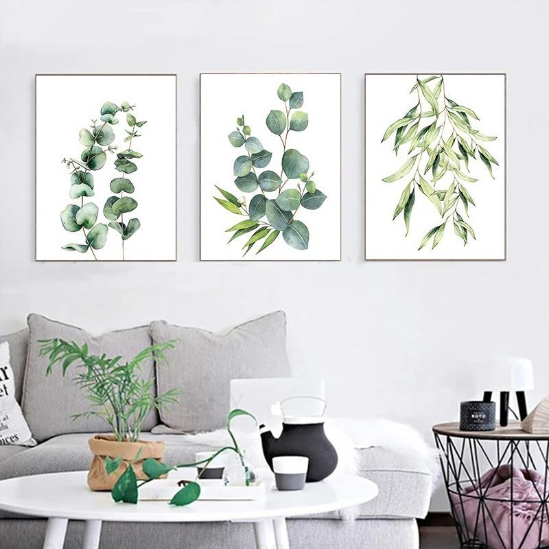 Nordic Sage Greenery Leaves Posters Scandinavian Eucalyptus Leaf Canvas Painting Minimalist Room Wall Art Home Decor Mural
