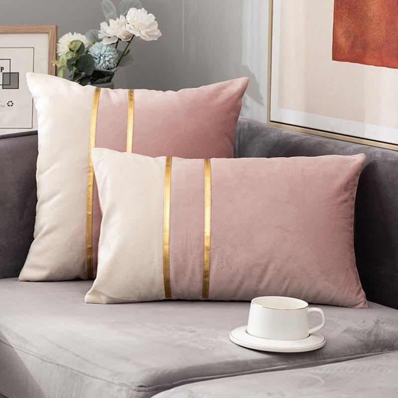 Taie d'oreiller Luxe Léger Nordique Sans Garniture Velours Hollandais Coussin de Tête en Velours Coussin de Canapé Coussin de Taille