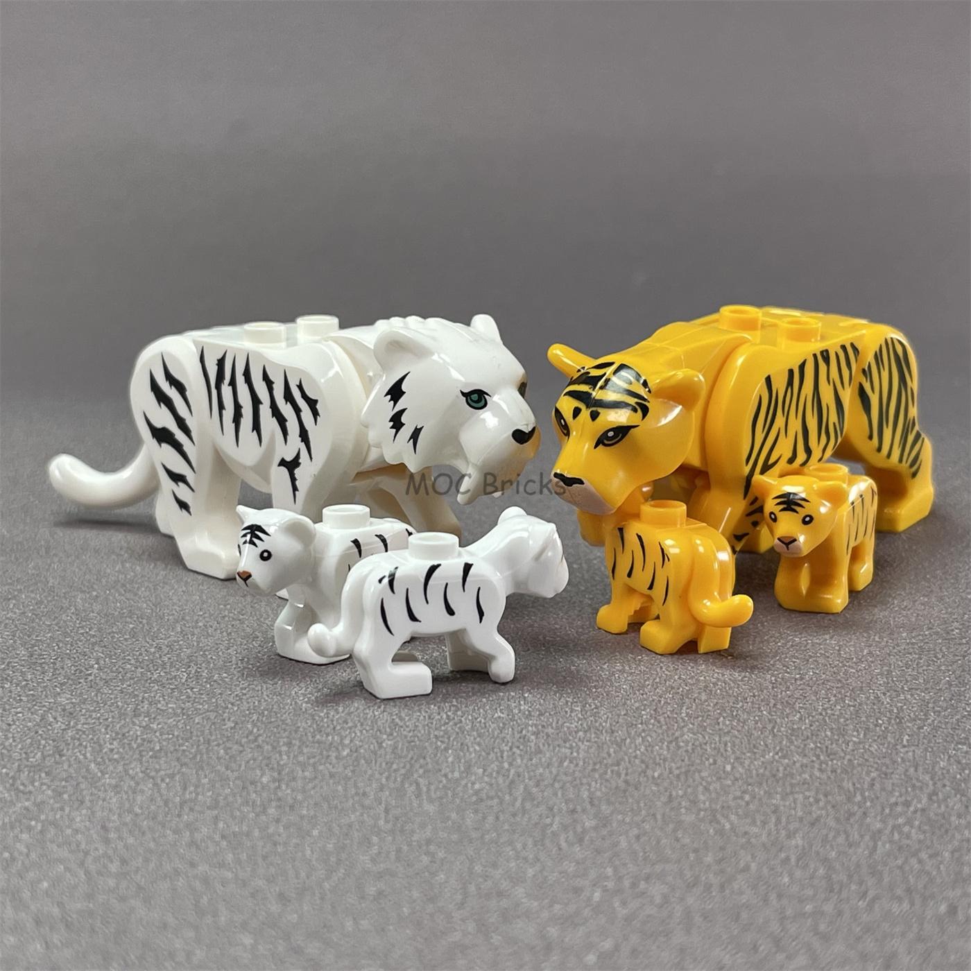 Favorite Toy Unisex Kids Moc Bricks Tiger City Zoo Pet Accessories Figures Farm Zoo Diy Dolls Educational Assembled Toys For Children