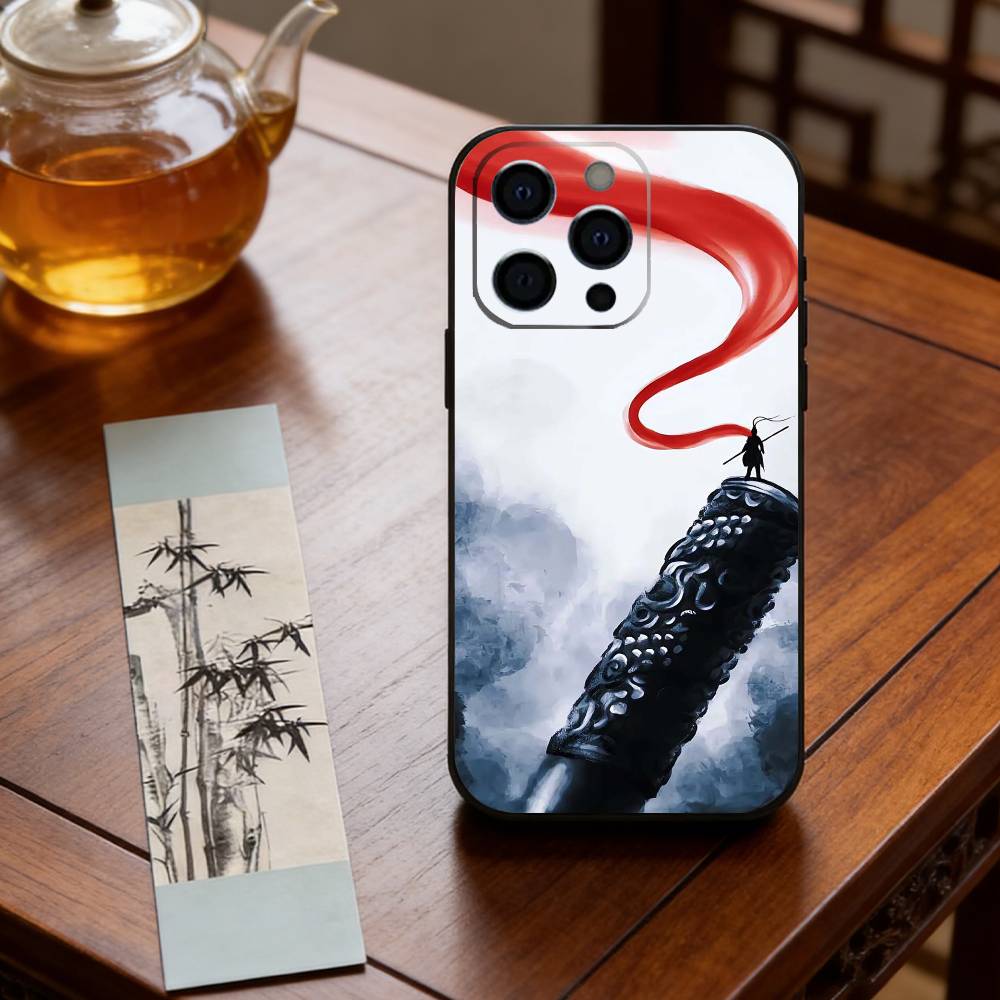 Black Myth WuKong Phone Case For iPhone 17, 16,15,14,13,12,11 Plus,Pro Max, Others Soft Black Cover