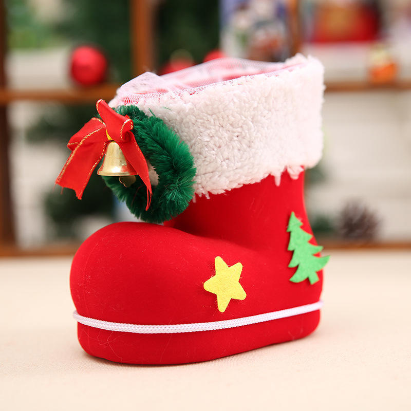2025 Christmas Candy Bags Red Candy Boots Christmas Bags For Sweets Santa Gift Bag New Year Party Home Christmas Decoration