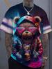 Men's T-Shirts Personalized Hip Hop Bear Pattern 3D Print Tops Tees Summer New Streetwear Oversized Unisex T Shirt Men Clothes