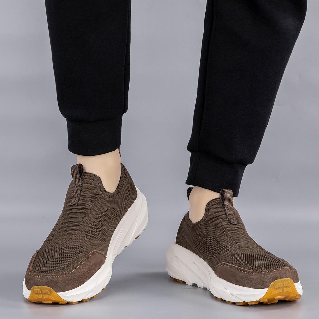 Men Outdoor Slip On Mesh Walking Shoes Breathable Senior Comfort Casual Fitness Shoes 40 To 45