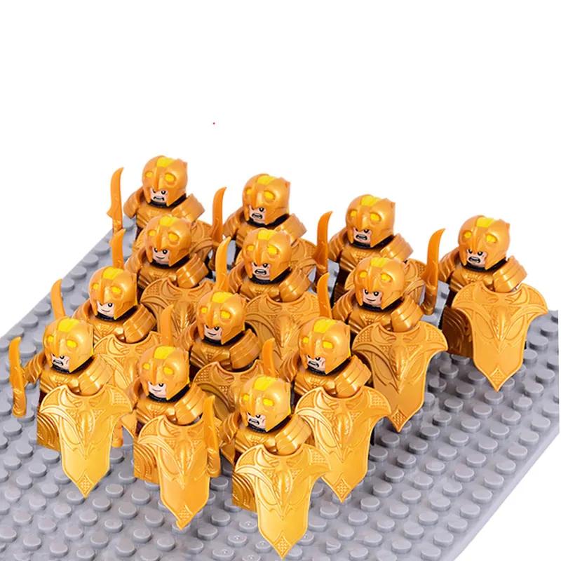 13Pcs Gondor Battle Spearman Body Gurad Infantry VS Roman Solider Eomer Rohan Warriorr Figures Blocks Set Toys for Kids