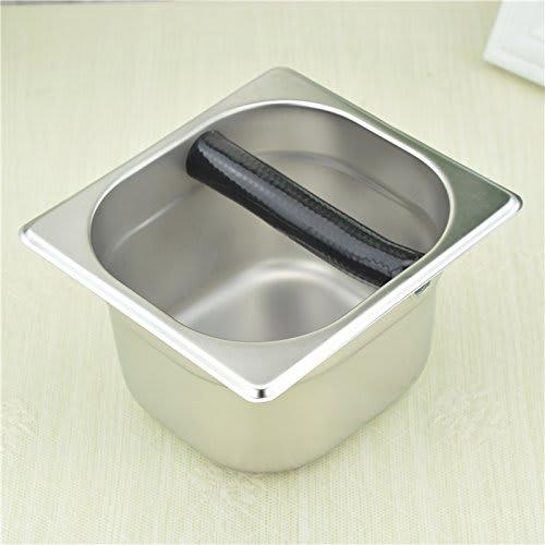 Stainless Steel Knock Box for Espresso Coffee Machines, Silver (Medium)