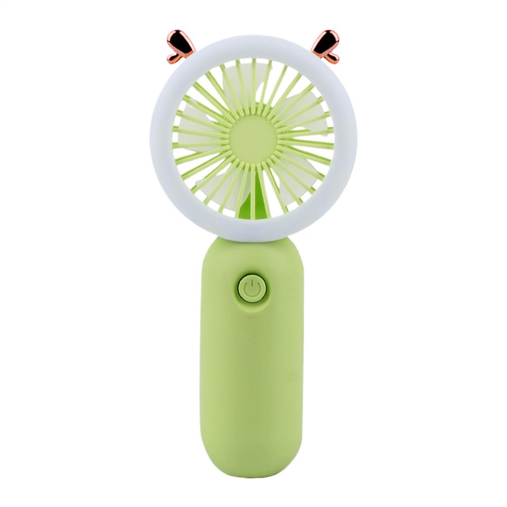 

Перезаряжаемый ручной вентилятор Ручной охлаждающий вентилятор Белый свет 3 режима скорости Уличный светодиодный ночник Настольный USB-перезаряжаемый зелёный