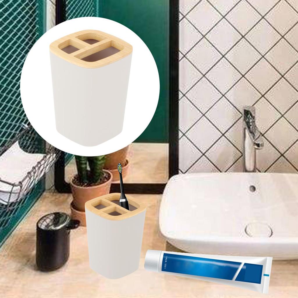 Toothbrush Holder Compartments Makeup Storage Organizer Spatula Holders Case