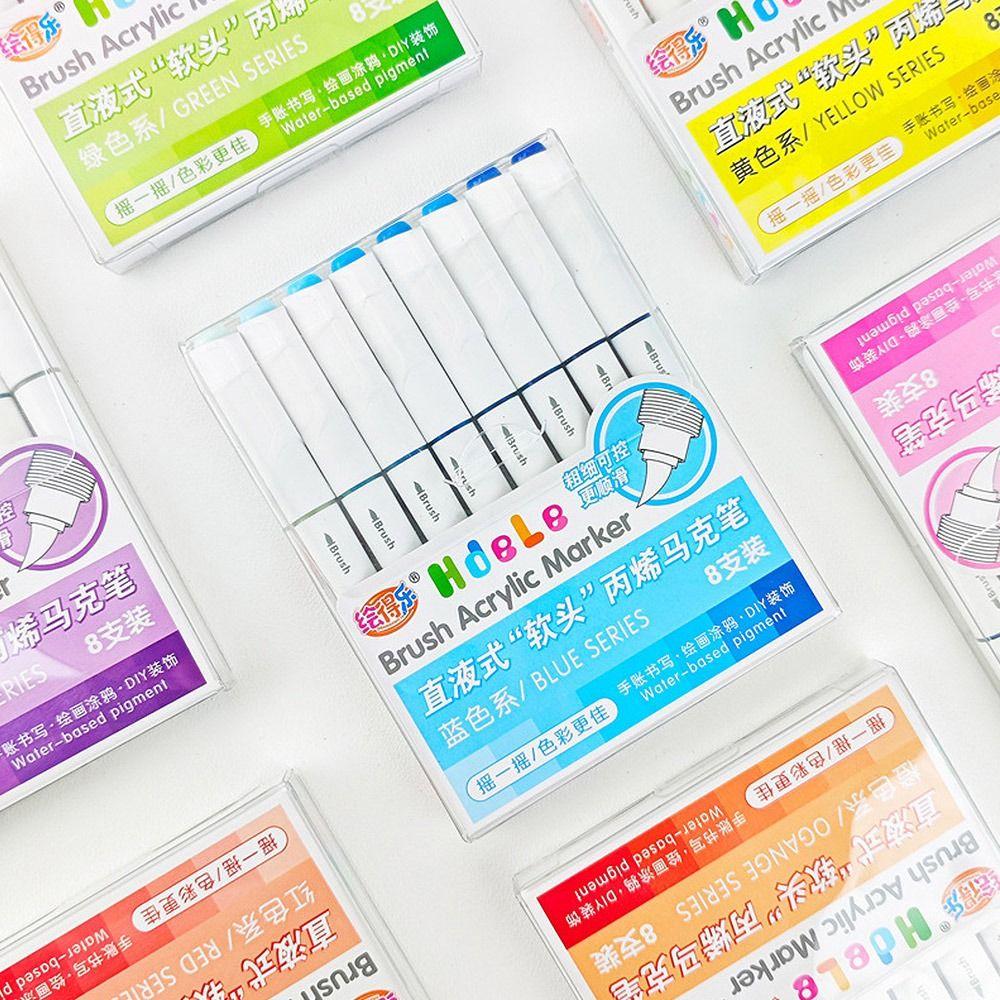 Quick-Drying Acrylic Marker Pen Softhead Art Watercolor Pen Straight Liquid Marker  Calligraphy