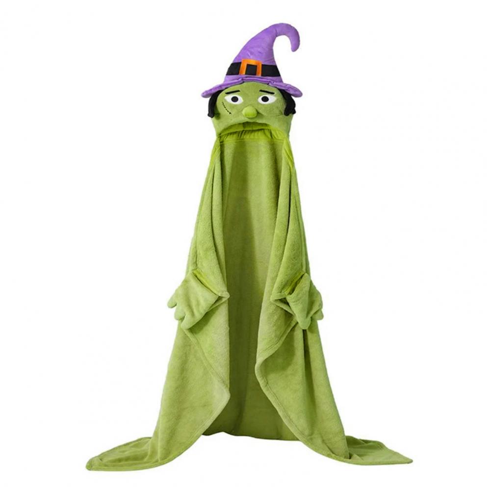 Unique Halloween Gift Idea Halloween Atmosphere Blanket Cozy Halloween Hoodie Blanket for Adults with Pocket