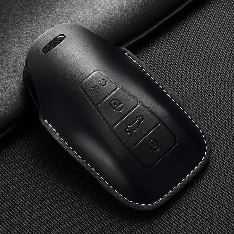 

Geely Key Case for Emgrand Boyue, Xingyue L, Xingrui, Bin Yue, Bin Rui - Leather Bag with Geometric Hanging Buckle