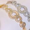 CMM High Quality Hollow Golden Silvery CZ Zirconia Tennis Bracelet Handmade Link Chain for Women