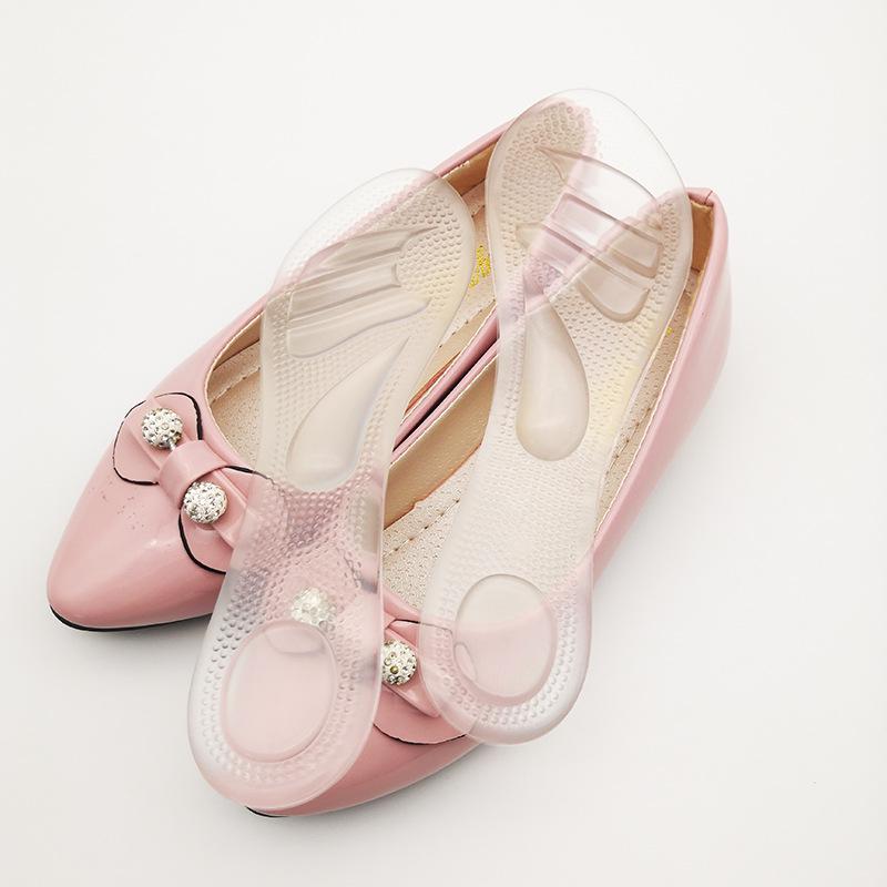 Transparent Silicone 3/4 Insole with Double Arch Support and Non-Slip Massage for High Heels