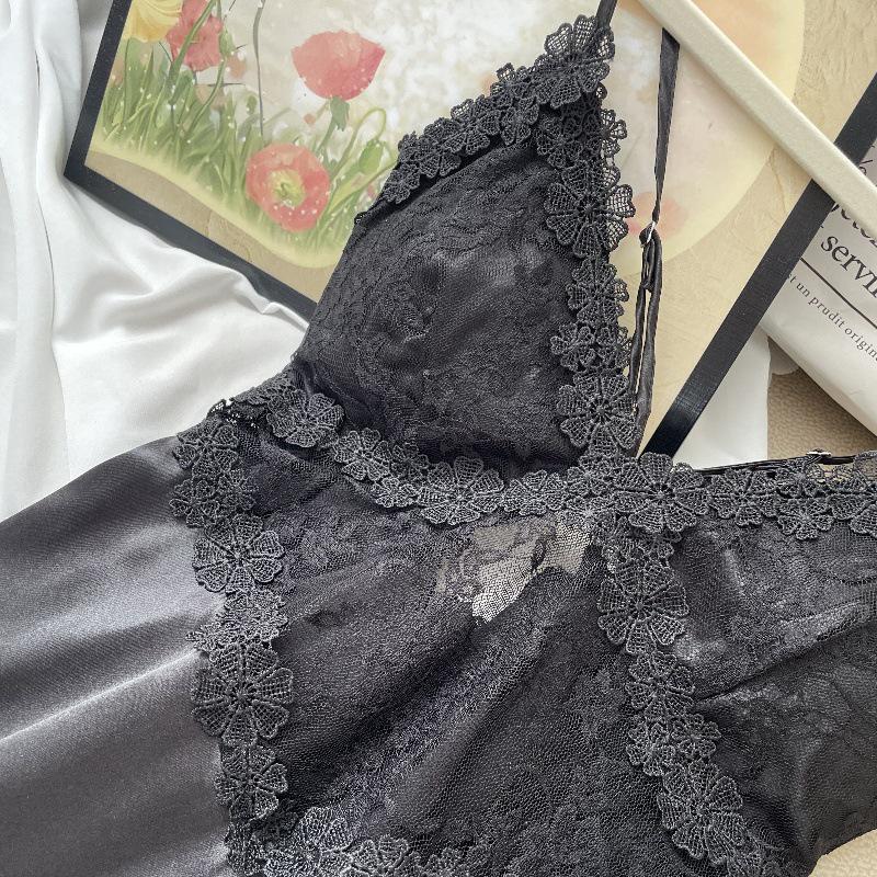 Sexy Spaghetti Strap Backless Nightgown with Chest Pad - Korean Style Spring/Summer Women's Pajamas