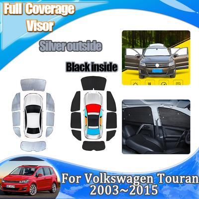 Pour Volkswagen VW Touran T1 2003~2015 Pare-soleil de vitre latérale Pare-soleil de vitre Isolation thermique Pare-brise Anti-UV Accessoires de voiture