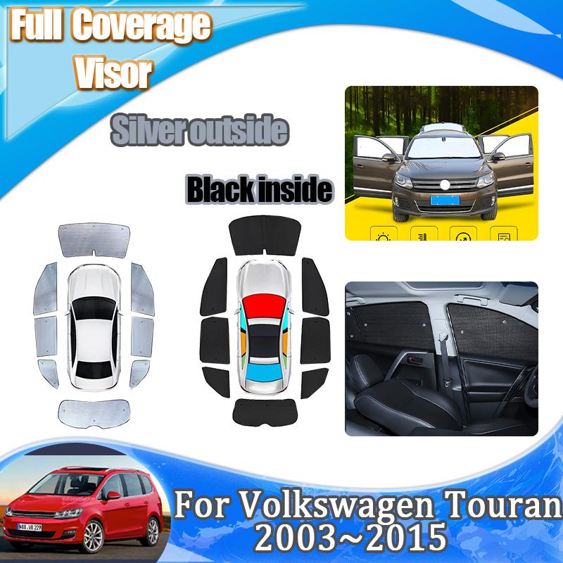 Pour Volkswagen VW Touran T1 2003~2015 Pare-soleil de vitre latérale Pare-soleil de vitre Isolation thermique Pare-brise Anti-UV Accessoires de voiture