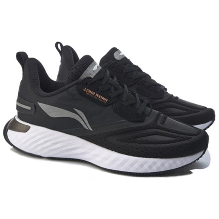 New LiNing Cloud 5 V Shield Cushioning And Breathable Low Top Running Shoes Women's Black White ARHP176-5