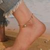 Cavigliera Turchese a Guscio Placcata Oro Delicata Catena per Piede da Spiaggia Gioiello per Donna