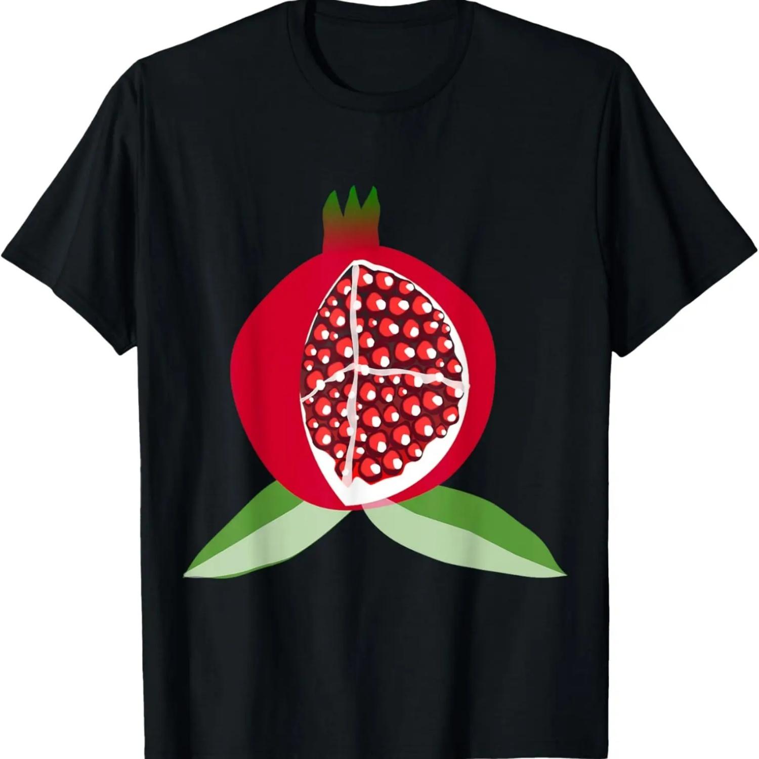 Pomegranate in abstract and neurographic style illustration T-Shirt S чёрный