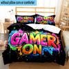 Game Night Adventure 3pcs Bedding,Including 1pc Duvet Cover And 2pcs Pillowcases Perfect for Christmas,Ideal for Bedroom, Dormitory