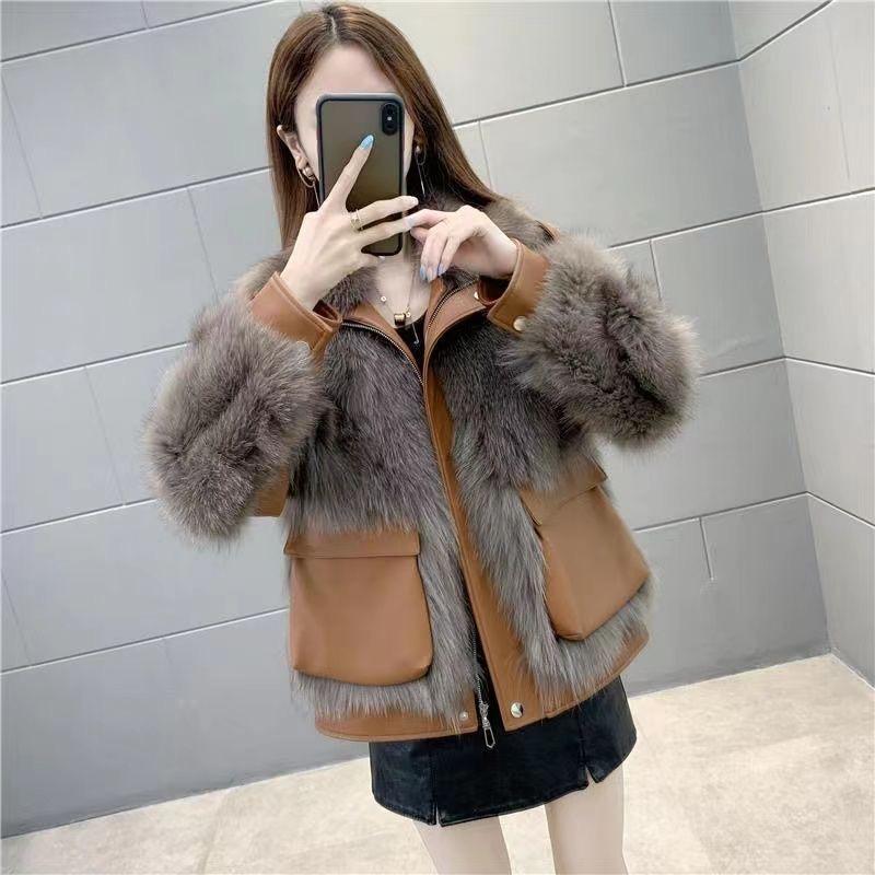 Winter Faux Fur Coat Women Korean Style Short Warm Fashionable Jacket