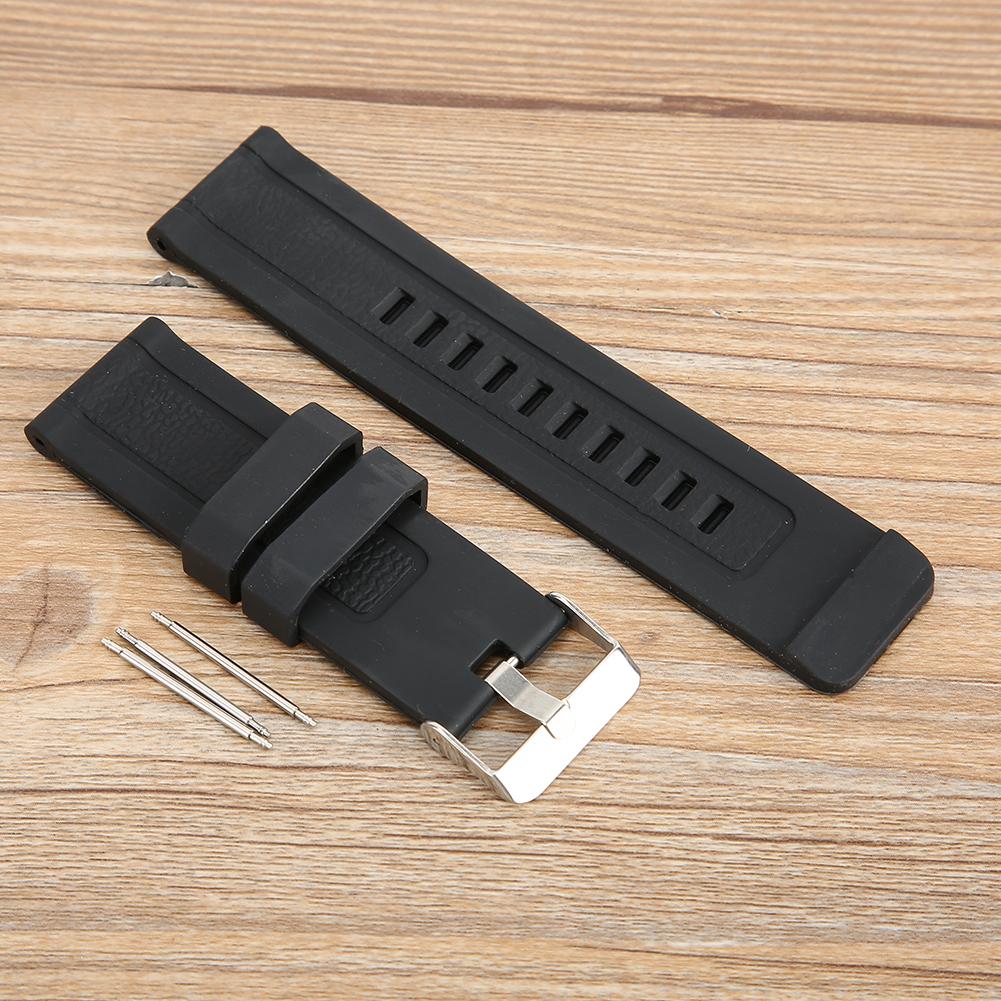 24mm Watch Band Silicone Pin Buckle Watch Strap Sports Wristwatch Accessory