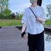 2025 Summer Casual Mid-Sleeve Slimming Loose Fit Shirt – Stylish and Versatile Solid Color Top