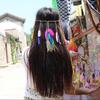 Headband Beaded Peacock Feather Tassel Feather Headband Indian Hair Accessories Women Hairbands