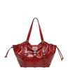 Bolsa de Ombro com Cordão para Motocicleta Estilo Retrô Bolsa Tote de Couro Sintético Fivela Simples Casual Grande Capacidade Bolsa de Ombro para Comutação Nova