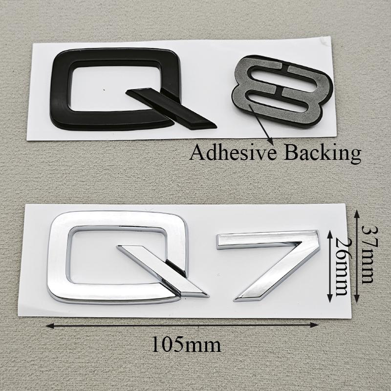 3D ABS Car Letters Logo Q7 Q8 Sticker Car Rear Trunk Badge Emblem Decals For Audi Q7 Q8 4L 4M Auto Accessories