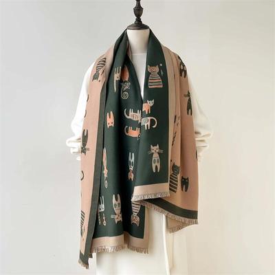 2024 Autumn/Winter New Imitation Cashmere Exterior Warm Office Versatile Extended Thick Scarf Air Conditioning Room Shawl for Women