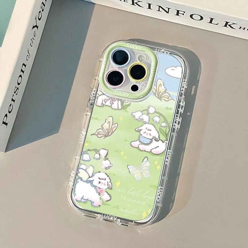 INS Cute Cartoon Animals Phone Case For iPhone 11 12 13 14 15 Pro Max X XR XS Max 6 7 8 Plus SE  Shockproof Cover Soft Funda