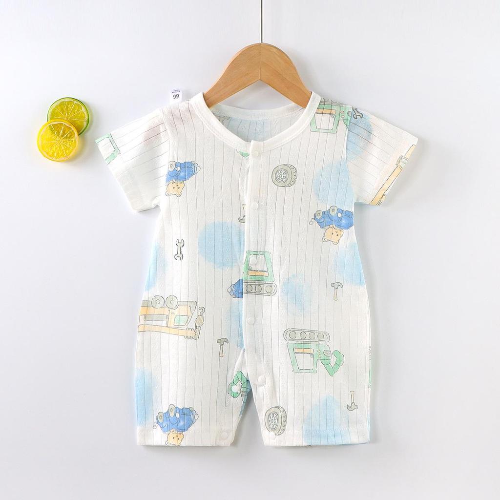 Tuta Jumpsuit Romper in Cotone Jacquard per Bebè 2025, 0-1 Anno, Body Sottile ed Elegante Classe A