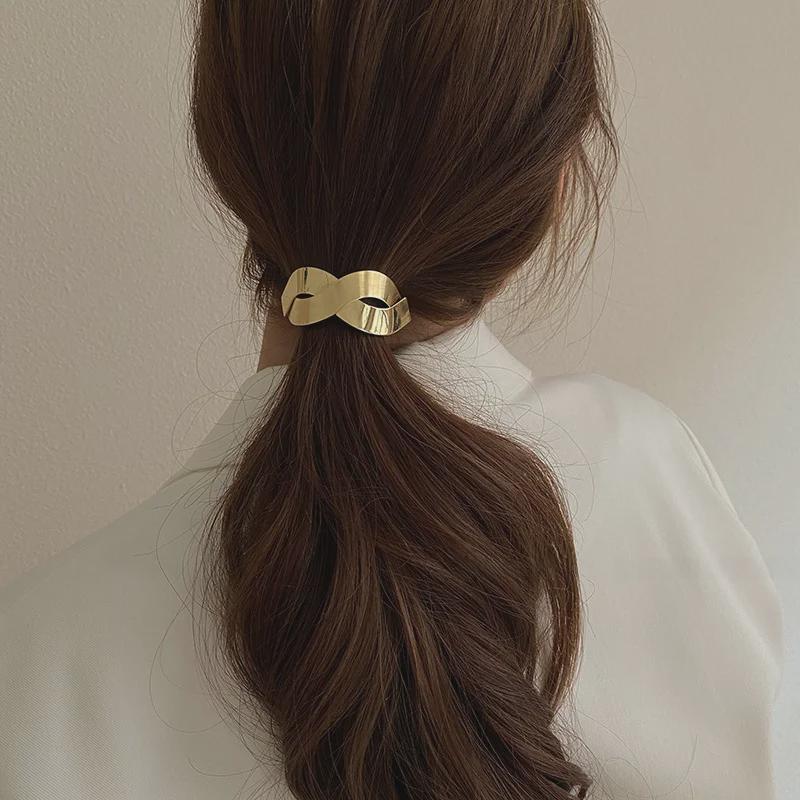 Stylish Korean Metal Brushed Elastic Hair Band for Women