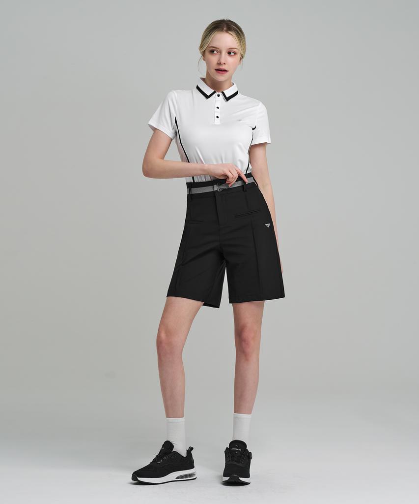 DOWNBLOW Women'S Golf Wear Cooling Line Contrast Collared Short Sleeve T-Shirt Dbc 1915W