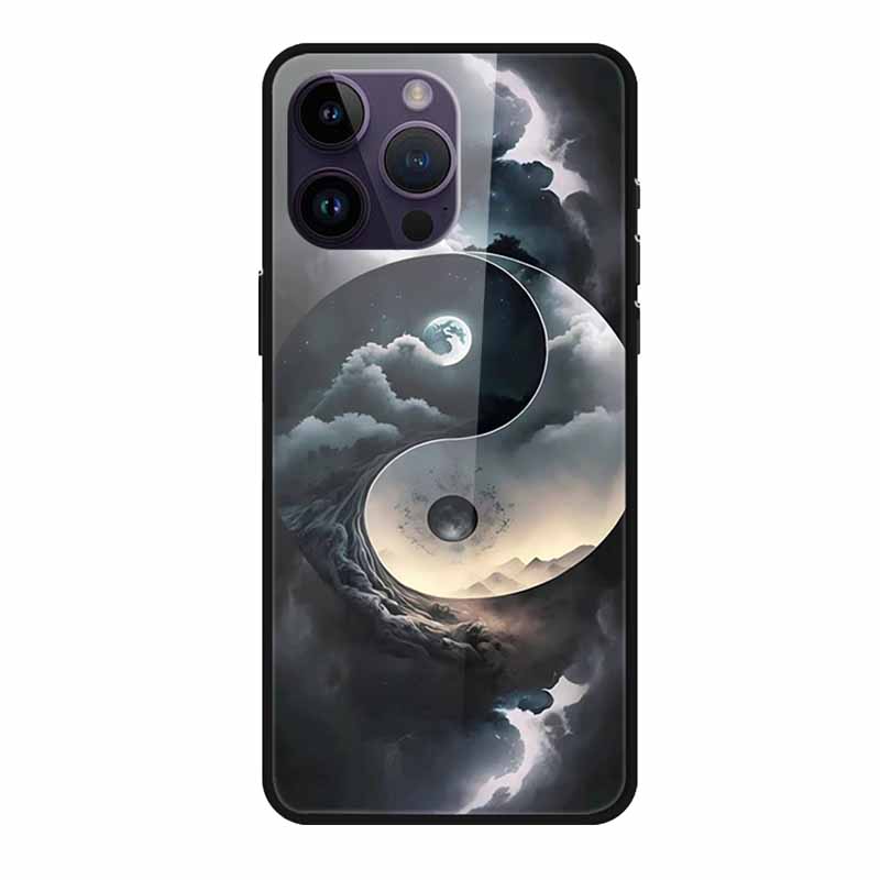 Tempered Glass Case For iphone 15 Pro Max Case Hard Glass Back Cover Soft TPU Bumper For iphone 16 Pro Max Phone Case 16Pro Max