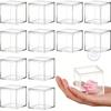 12pcs Clear Acrylic Storage Boxes with Lids for Jewelry Cosmetics Handicrafts Candies Decorative Boxes 4.5cm Jewelrys Organizers