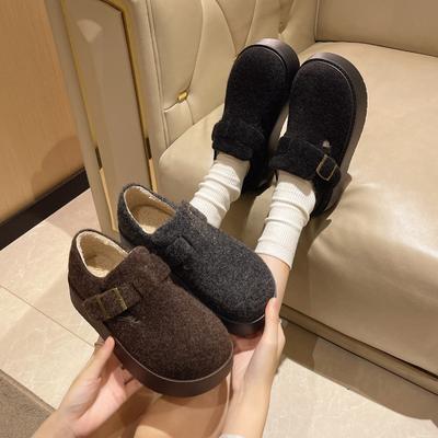 Thick-soled Velvet Women's Shoes New Autumn and Winter Retro Casual Velvet Snow Boots Cotton Shoes