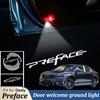 LINNUNU 2pcs Led Car Door Welcome Lights for Geely Preface 2026 Opening Light Illuminating Ground Warning Projector Logo Lamp