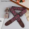 Adjustable Guitar Strap Neck Strap for Electric & Acoustic Bass Cotton Leather Embroidered Straps Musical Instrument Accessories