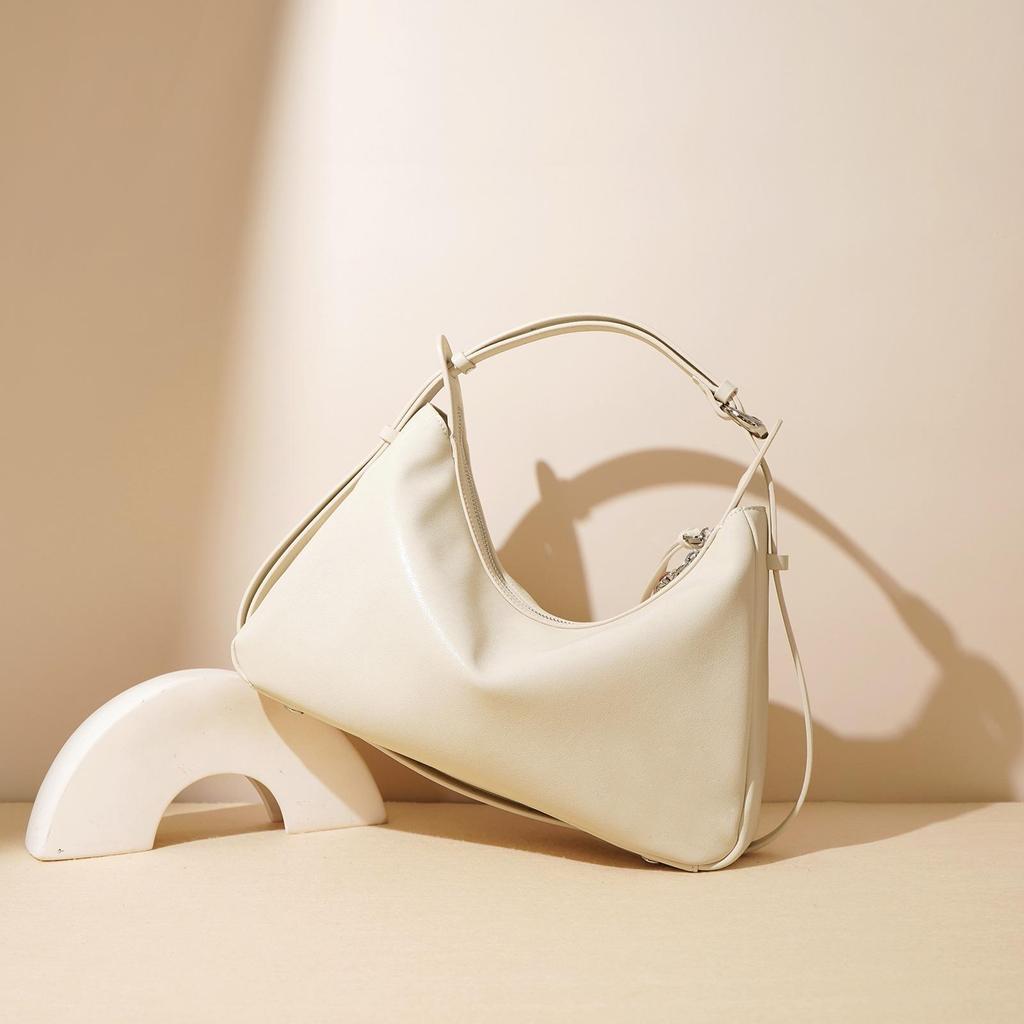 Women's Trendy 2025 Genuine Leather Crescent Crossbody Shoulder Bag