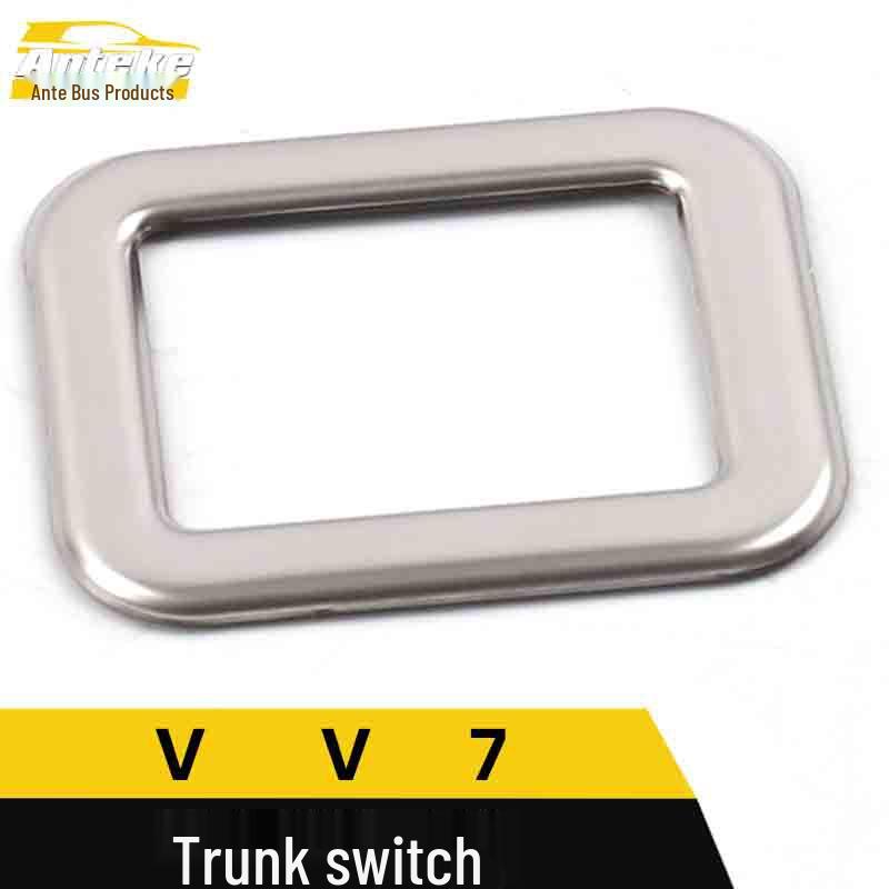 VV7 Trunk Switch Light Ring and Stainless Steel Tailgate Button Decorative Sticker