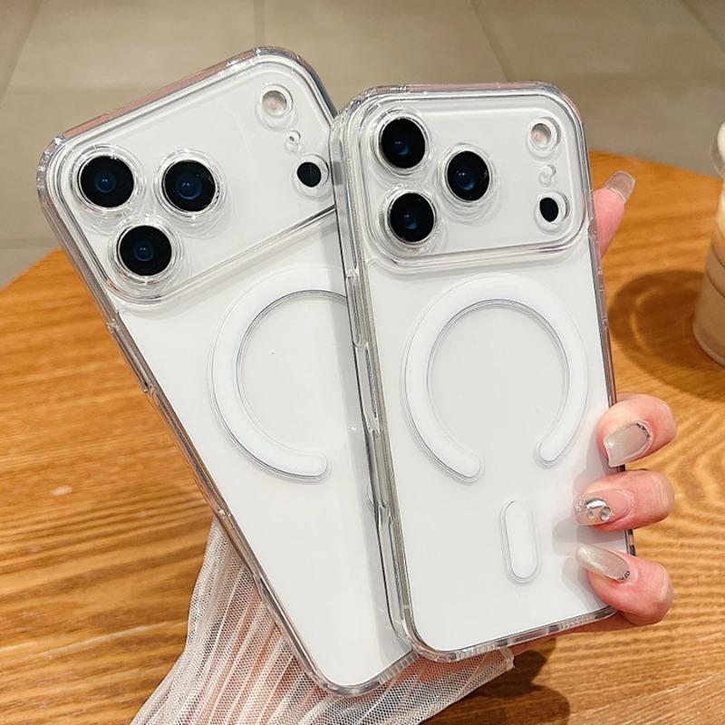Ultra thin Magnetic Transparent For Magsafe Case For iPhone 17 Air 16 15 14 13 11 12 Pro Max Wireless Charger Shockproof Cover