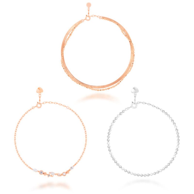 

MILTON STELLE Silver Bracelet 3-Piece Set MSJ-SB180230RGGG single type
