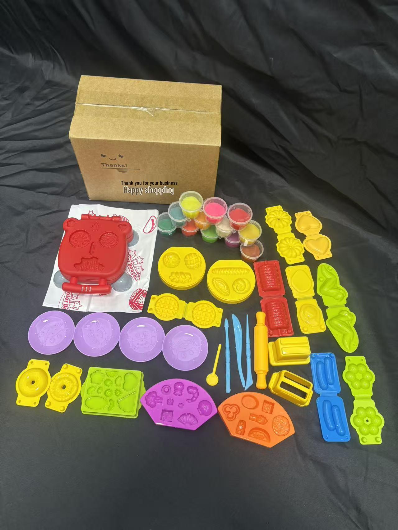 Teddy Bear Hamburger Clay Set for Europe & America (Russian/English) - Eco-friendly Play-Doh Molds