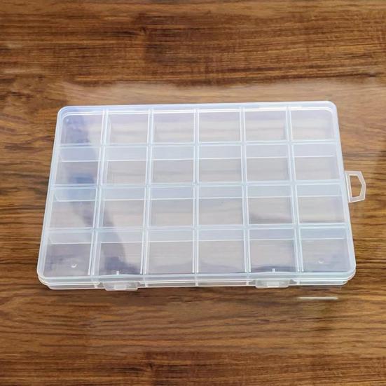 Fishing Tackle Box with Hook 24 Compartments Transparent Multifunctional Empty Storage Box Portable Lure Bait Stationery Container Jewelry Organizer