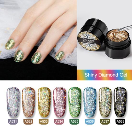 Glitter Rhinestone UV LED Nail Gel Polish Soak Off Varnish Lacquer