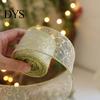 Hochwertiges Netzband für Blumengestecke 2,5" x 2,2 Yards Gold Transparent Weihnachtsbaumdekoration und Transparente Polyester-Schleifen Geschenkverpackung,