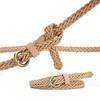 Trendy Womens Retro Woven Dress Belt Featuring Durable Pu Leather And Elegant Buckle